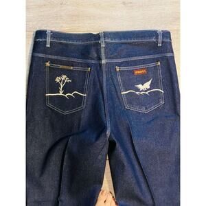 Vtg 80s Mens Jeans Jordan Denim Dark Wash Baggy Graphic Skater 40